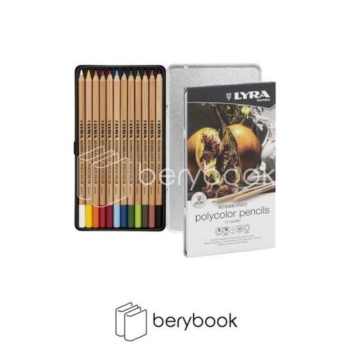 lyra / مداد رنگی پلی کالر / 12 رنگ / جعبه فلزی / rembrandt