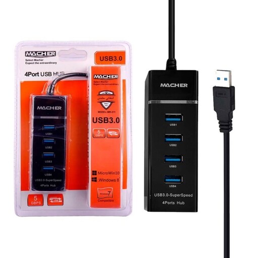 هاب 4 پورت USB 3.0 مدل Macher MR-211