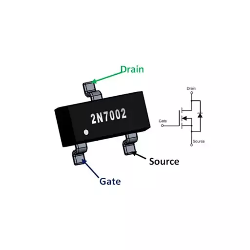 ماسفت 2N7002 smd پکیج SOT-23 (بسته 10 عددی)