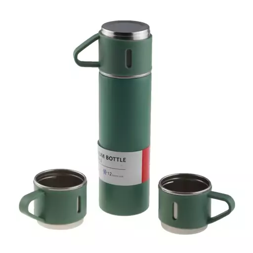 فلاسک مدل VACUUM FLASK SET گنجایش  0.5 لیتر به همراه لیوان مجموعه 3 عددی