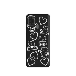 کاور طرح خرس و قلب کد f415 مناسب برای گوشی موبایل سامسونگ  Galaxy A21s