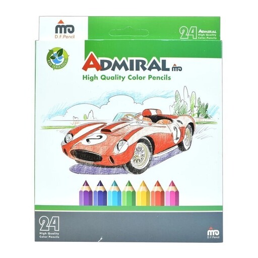 مداد رنگی 24 رنگ آدمیرال (Admiral) مدل Car(علم گستر)