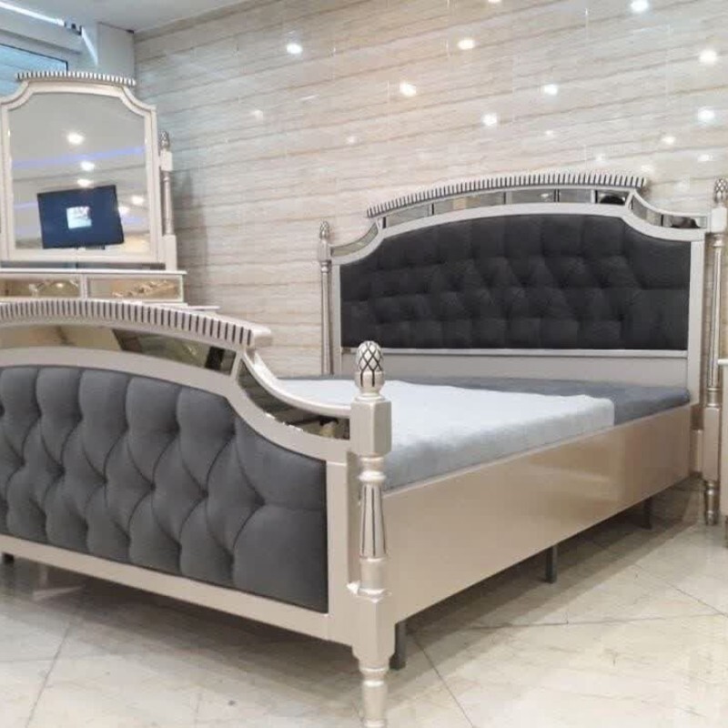 تخت خواب یک و نیم نفره مدل ماهور کشو دار سایز 120x200 سانتیمتر - مشکی