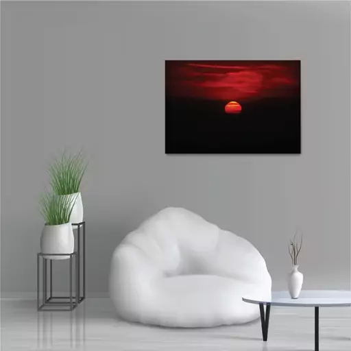 پوستر طرح غروب قرمز و ابرهای تاریک Red Sunset &amp; Dark Clouds مدل NV0856