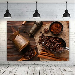 پوستر دیواری طرح قهوه و چوب دارچین مدل SDP2701