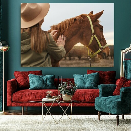 پوستر دیواری طرح اسب و دختر مدل SDP3710