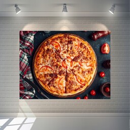پوستر دیواری طرح فست فود مدل پیتزا پپرونی کد SDP7906