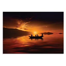 پوستر طرح غروب آفتاب در آنسوی دریاچه Amazing Sunset Over Lake مدل NV0767
