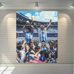 پوستر دیواری طرح اسطوره های آرژانتین مدل مارادونا و لیونل مسی کد SDP2401
