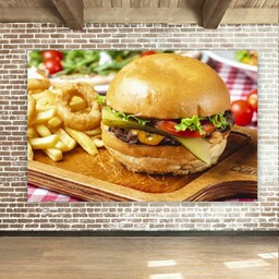پوستر دیواری طرح فست فود مدل همبرگر مدل SDP8803