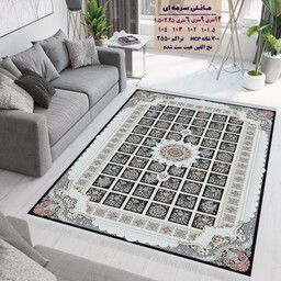 فرش ماشینی700شانه کاشان طرح مانلی سرمه ای سایز  9 متری(2.5در 3.5)