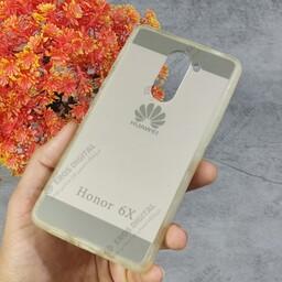قاب گوشی آینه ای Huawei Honor 6X دور ژله ای - طلایی