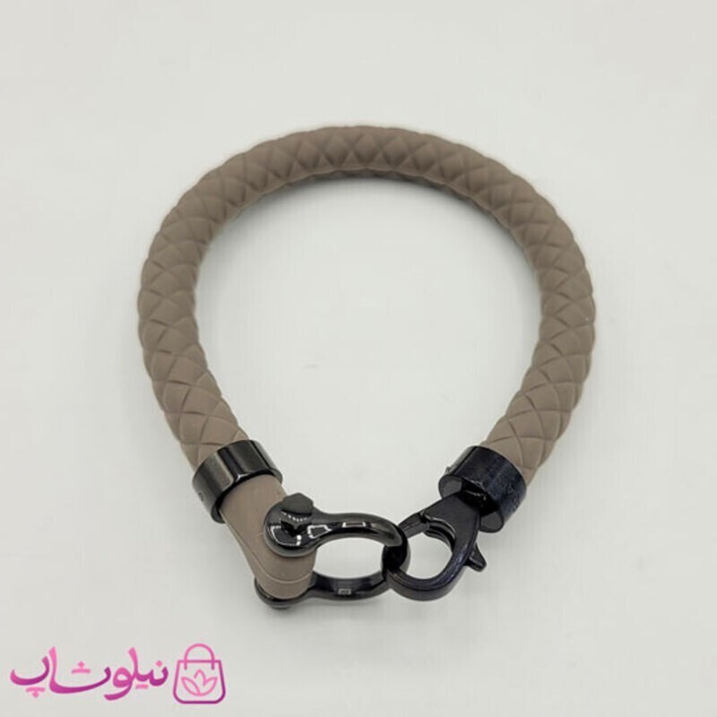دستبند امگا رابر طوسی با قفل مشکی
