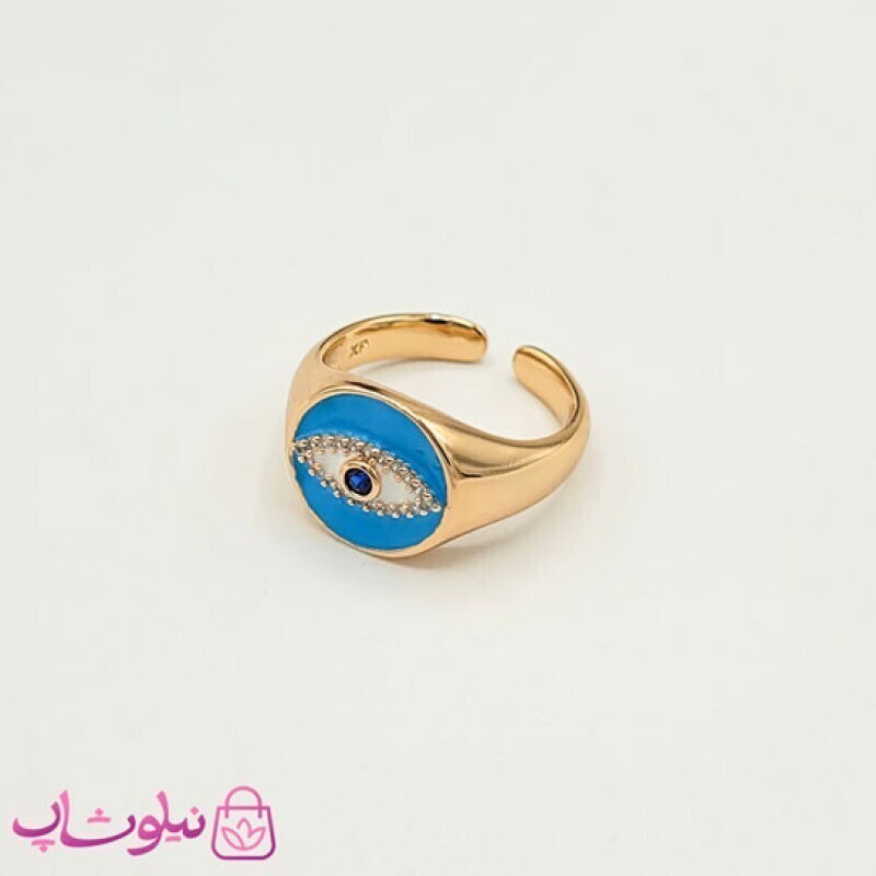 انگشتر دخترانه ژوپینگ مدل چشم آبی کد 1199 - 7