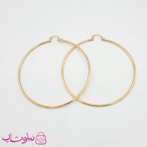 گوشواره حلقه ای ساده ژوپینگ قطر 8 سانت کد 2826