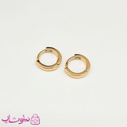 گوشواره حلقه ای ریز ژوپینگ ساده طلایی کد 571