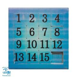 پازل کشویی جدول هوش طرح اعداد لاتین آبی کفشدوزک (سایز 11*11 cm) - محصولات آموزشی پونک