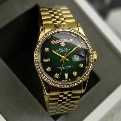 ساعت مچی مردانه قاب نگینی رولکس دی دیت اویستر Rolex 