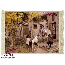 تابلو فرش ایرانی طرح کوچه های ابیانه کد i46 - 100*50