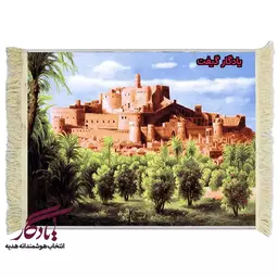 تابلو فرش ایرانی طرح ارگ بم کد i34 - 70*50