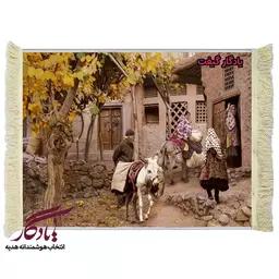 تابلو فرش ایرانی طرح کوچه های ابیانه کد i46 - 120*80