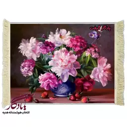 تابلو فرش ماشینی طرح گل و توت فرنگی کد g26 - 150*220