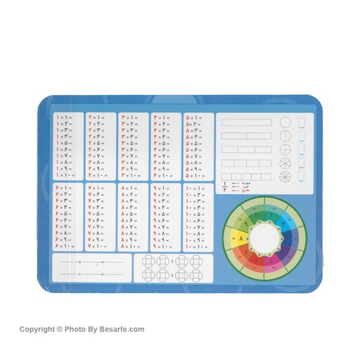 تخته ریاضی مقوایی سوم دبستان - آبی