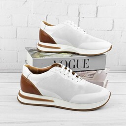 کفش روزمره مردانه مادو مدل بلمبرگ چرم طبیعی بندی رنگ سفید کد 174920 سایز 40 تا 43