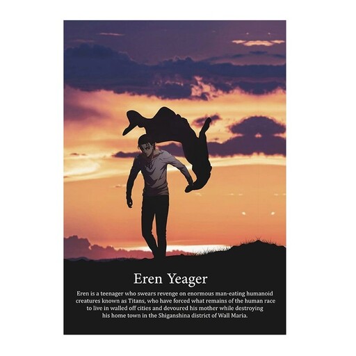 پوستر مدل انیمه اتک ان تایتان Attack on titan طرح ارن ییگر Eren Yeager کد 69