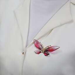 گل سینه زنانه مدل پروانه کد 1120076