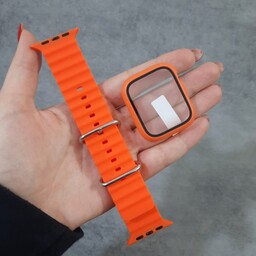 ست بند و قاب ساعت هوشمند Apple Watch (45 MM) - نارنجی