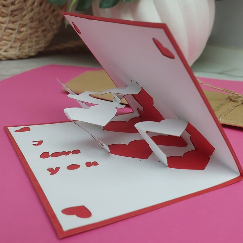 کارت پستال سه بعدی قلبی  تک