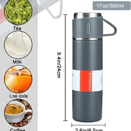 فلاسک سه فنجان نیم لیتر در چهار رنگ