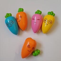 تراش مخزن دار فانتزی طرح هویج در 4 رنگ زیبا و دوستداشتنی مناسب جایزه 