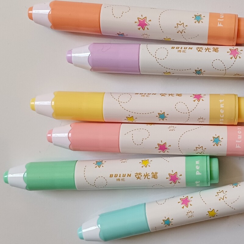 هایلایت فانتزی طرح مداد در 6 رنگ پاستیلی زیبا 