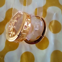 گوشواره طلایی حلقه ای بیضی با رنگ ثابت خیلی زیبا برای خاص پسندان 