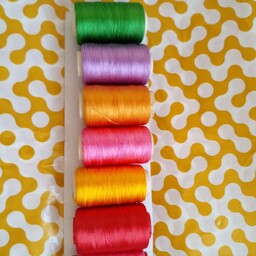 نخ گلدوزی هندی پلی استر در 6 رنگ متنوع اگه همشون رو بخواین ارسال رایگان داره 