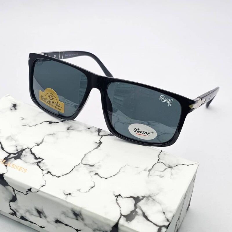 عینک آفتابی مردانه پرسول شیشه سنگ رنگ فریم مشکی مات ارسال رایگان 