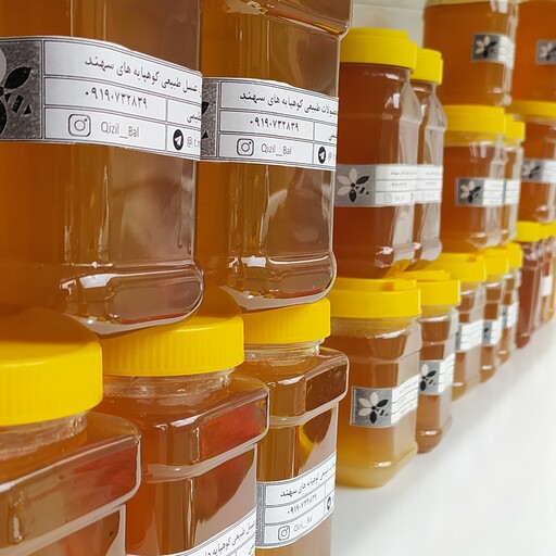 عسل طبیعی گون درجه یک دارای تاییدیه آزمایشگاه ، وزن خالص یک کیلو گرم، ارسال رایگان 