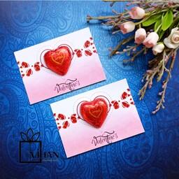 گیفت ولنتاین شکلات قلبی نصب شده بر روی کارت 2