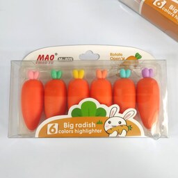 ماژیک علامت زن - هایلایت مینی هویج در بسته 6 تایی