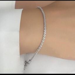 دستبند زنانه استیل خاویاری نقره ای زیبا