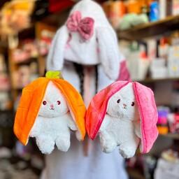 عروسک خرگوشی سوپرایزی طرح توت فرنگی و هویج نانو قابل شستشو 20 سانتی کیوت