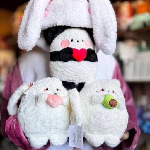 عروسک نانو نرم پاندا قلبی خرگوش هلویی پیشی آوکادویی کیوت فانتزی دخترانه مناسب کادو هدیه تولد سوپرایز بی بی یودا