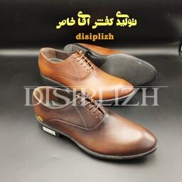 کفش چرم طبیعی مردانه دست دوز مجلسی رسمی اداری تولیدی کفش آقای خاص کد457
