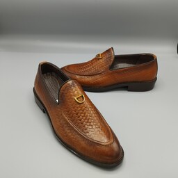 کفش کالج چرم طبیعی مردانه دست دوز مجلسی تولیدی کفش آقای خاص کد465