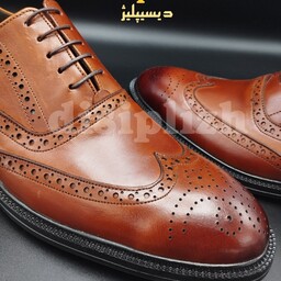 کفش کالج چرم طبیعی مردانه دست دوز مجلسی و اسپرت تولیدی کفش آقای خاص  کد 469