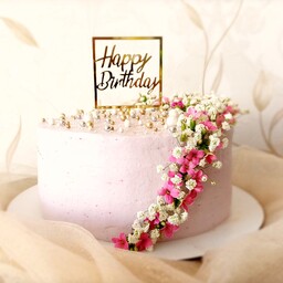 کیک تولد خانگی شکلاتی با فیلینگ موزو گردو با تزیین گل طبیعی قابل سفارش با طرح دلخواه شما