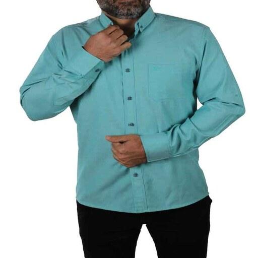 پیراهن مردانه آبی فیروزه ای صد در صد پنبه برند نکومن