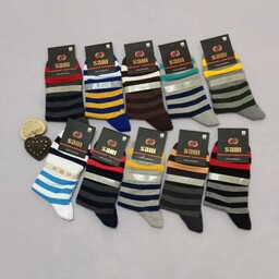 جوراب مردانه نیم ساق طرح راه راه رنگبندی 40 تا 45 ارزان 